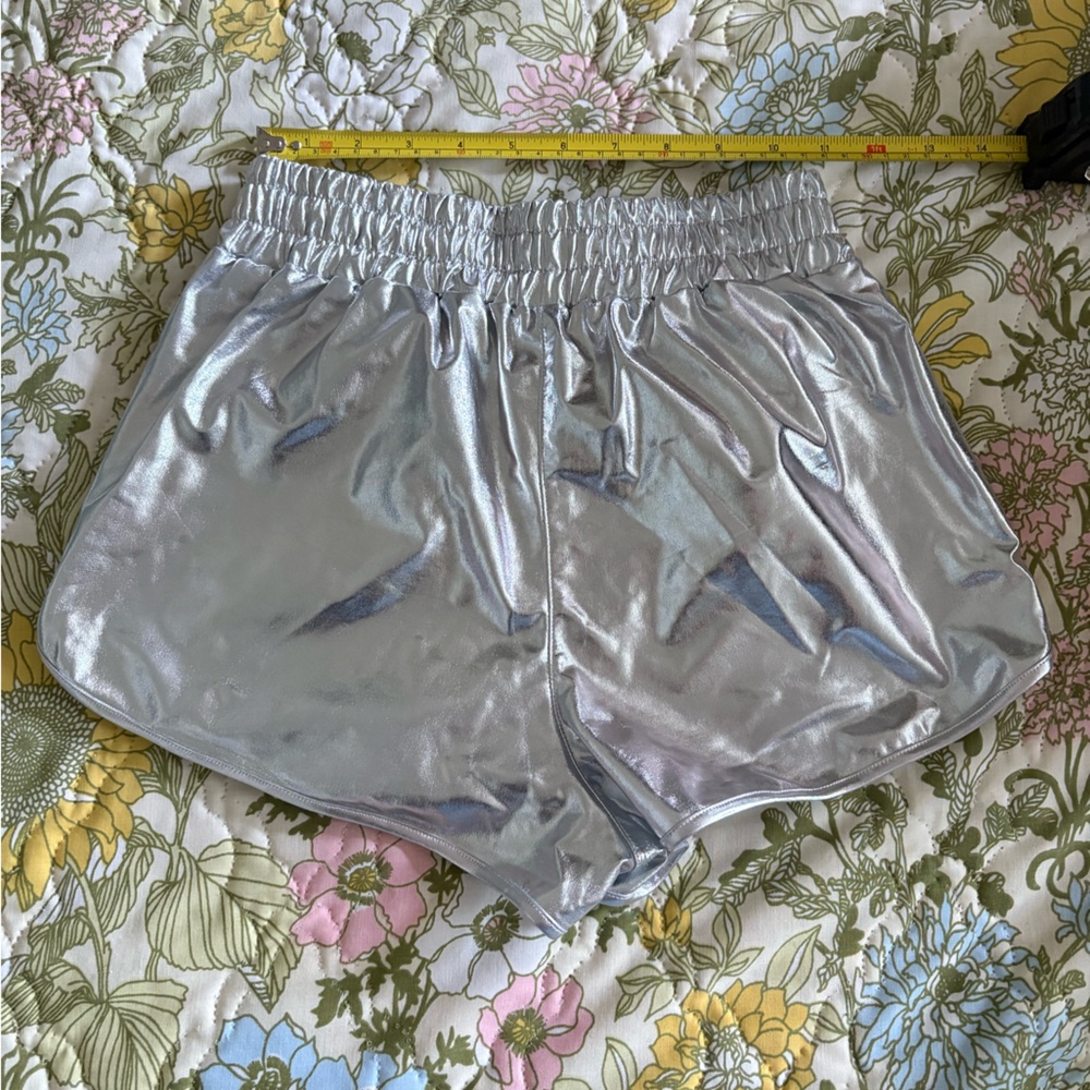Silver Athletic Shorts for Women